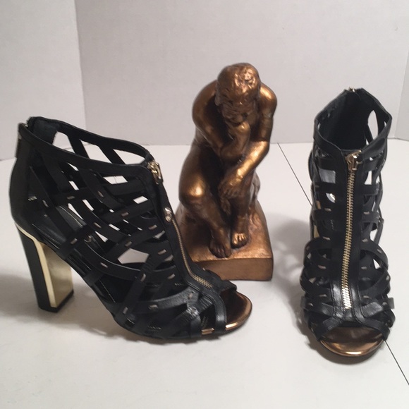 Ivanka Trump Leather Heel Sandals Black 8M - Picture 2 of 6